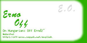 erno off business card